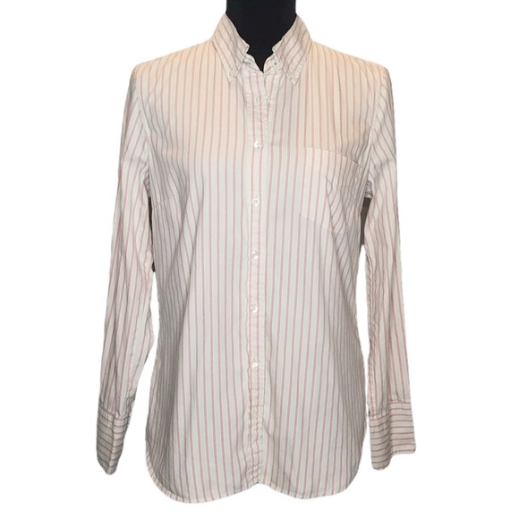 J. Crew Tops - J. Crew Pink Striped Button-up Slim Fit      280